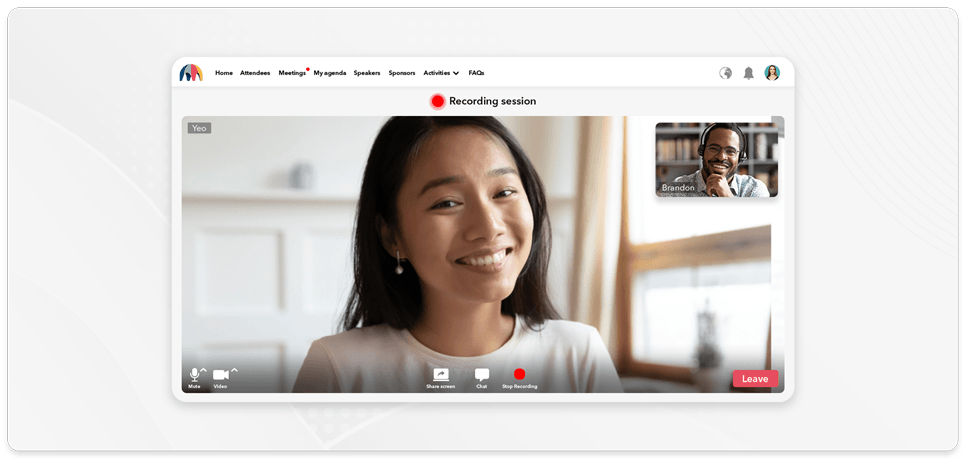 Recorded webinar with a person presenting