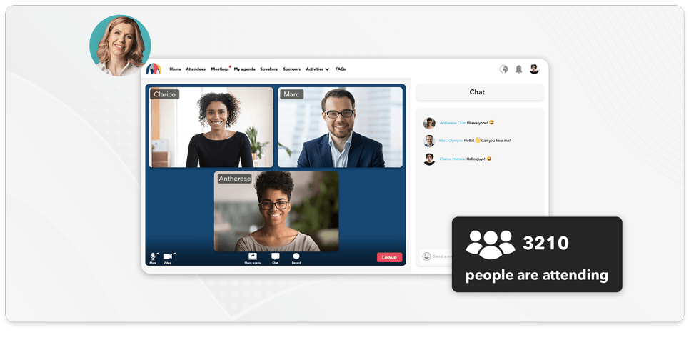 Meeting with attendance numbers on Canapii platform