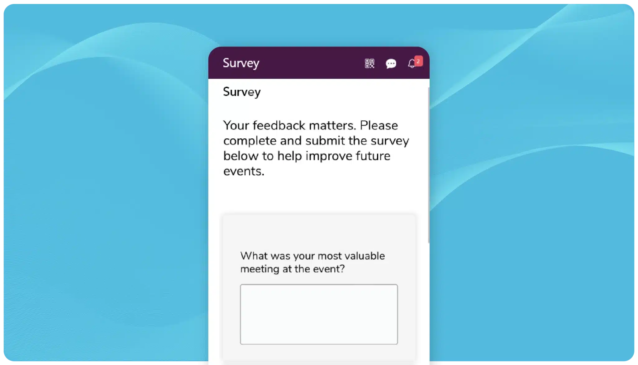 Gamified live survey collecting attendee feedback
