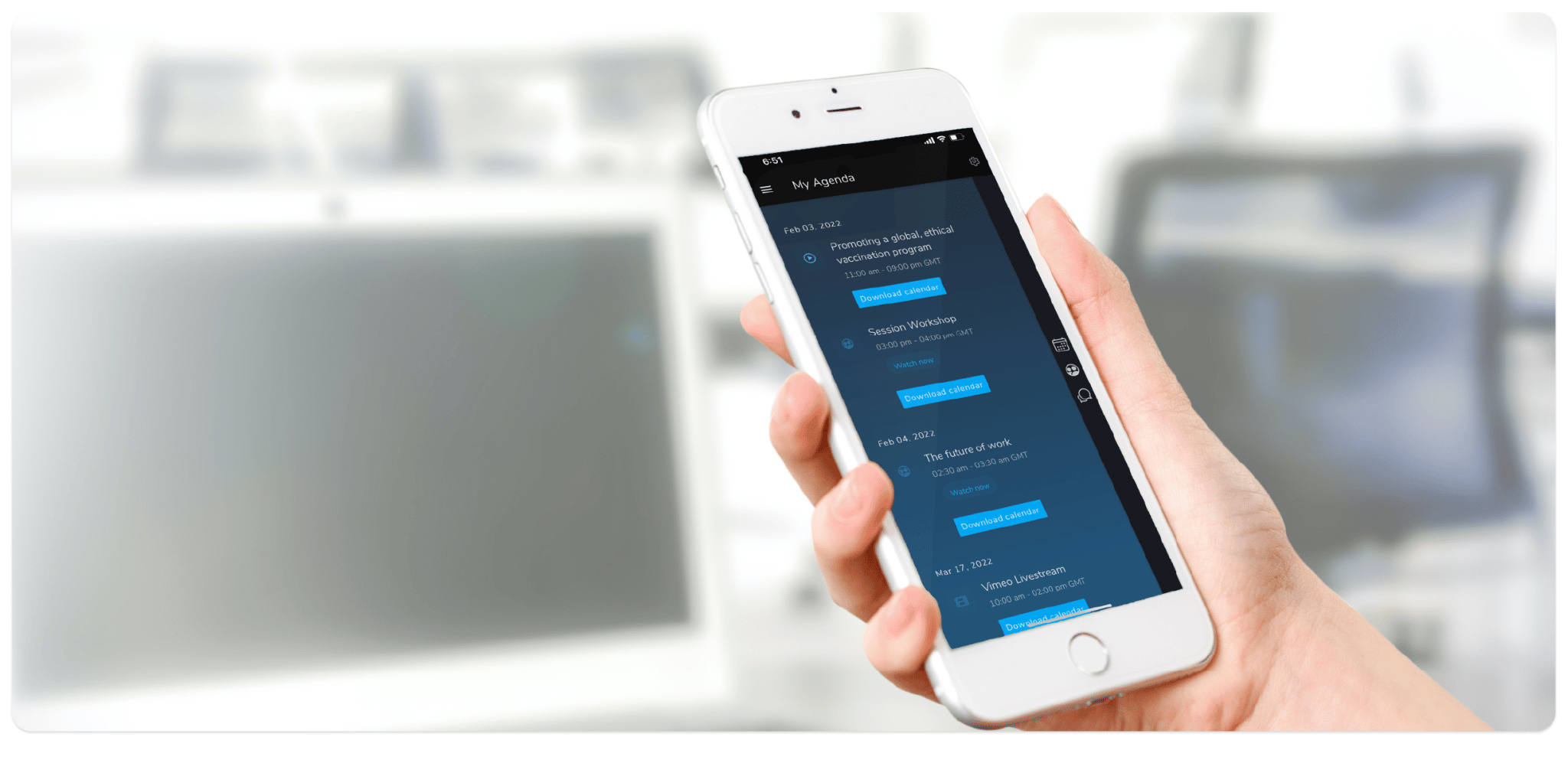 Event planner managing tasks from a mobile event app
