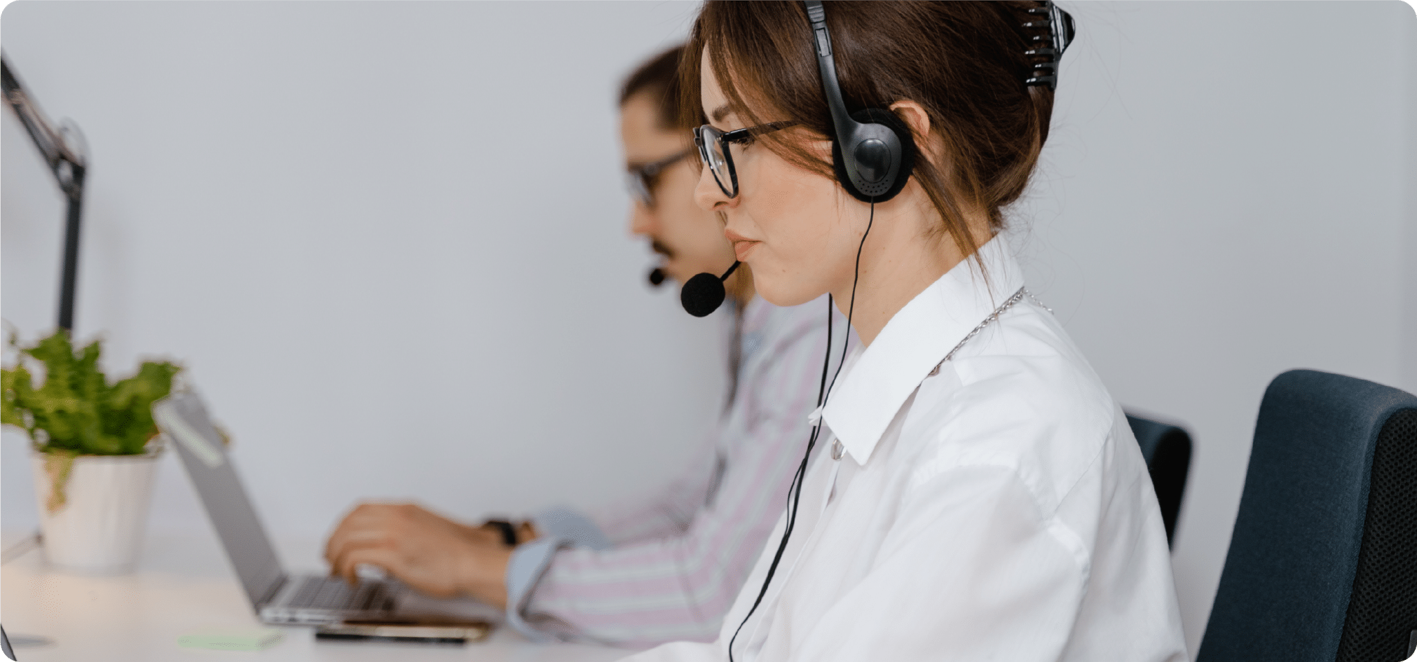 Technical support team keeping a hybrid event running smoothly