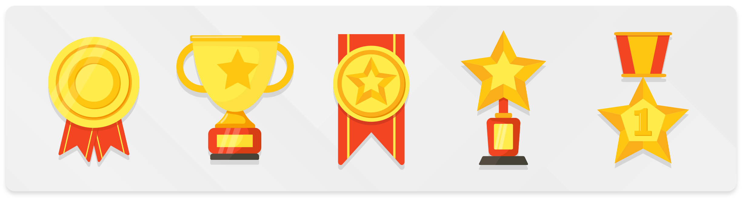 Personalized badges and trophies awarded for event participation