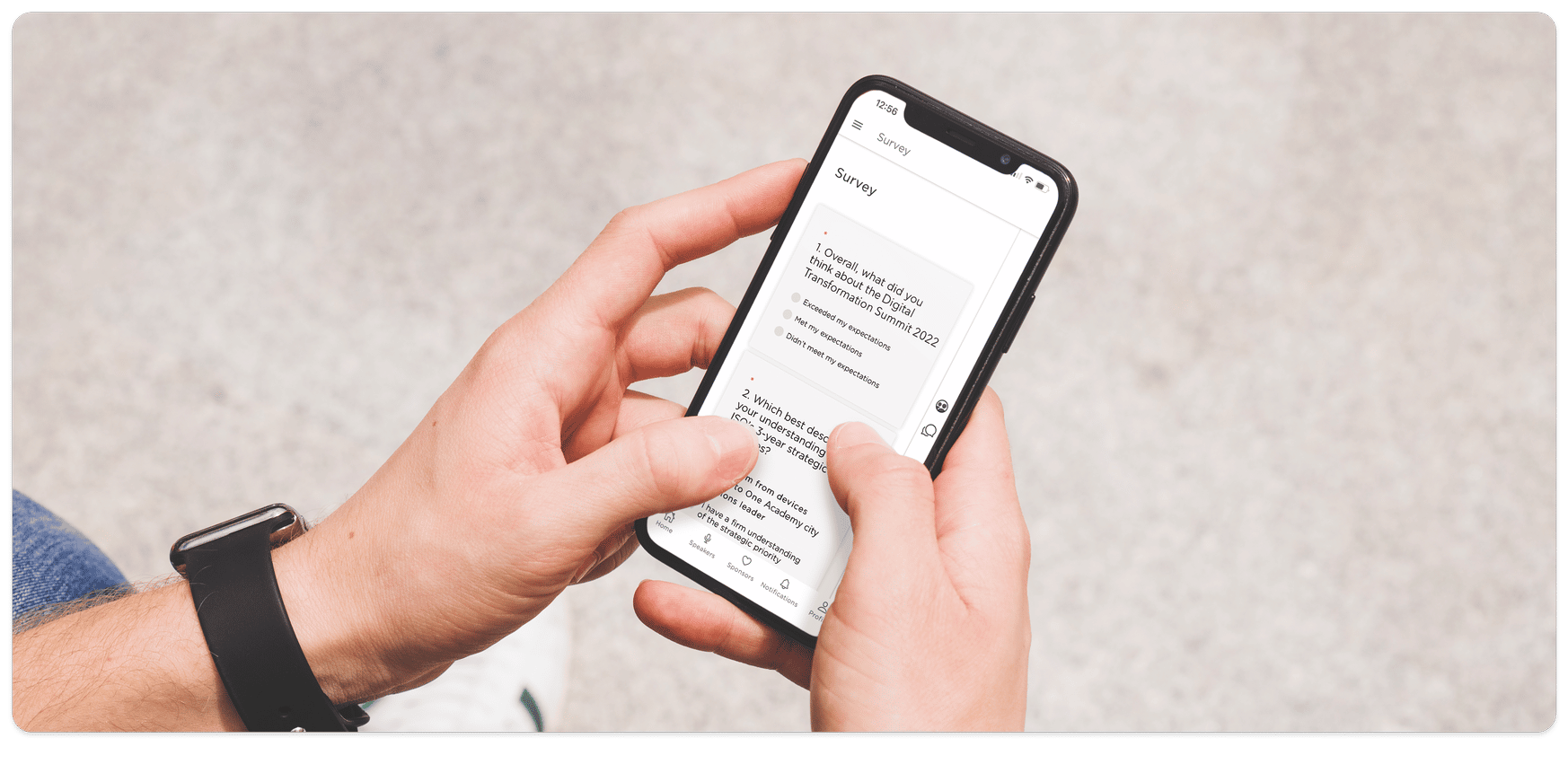 Sponsored polls and surveys in the Canapii event app