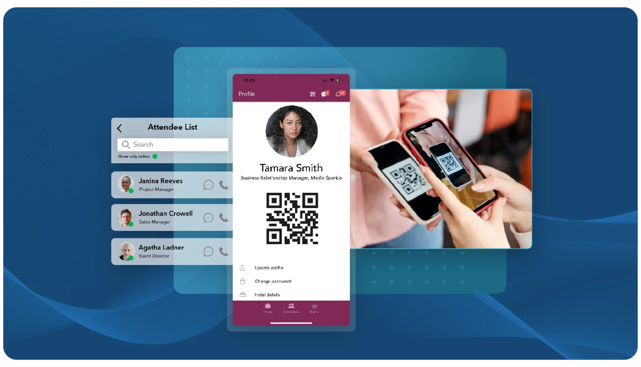 Canapii mobile event app with personalized schedule and messaging