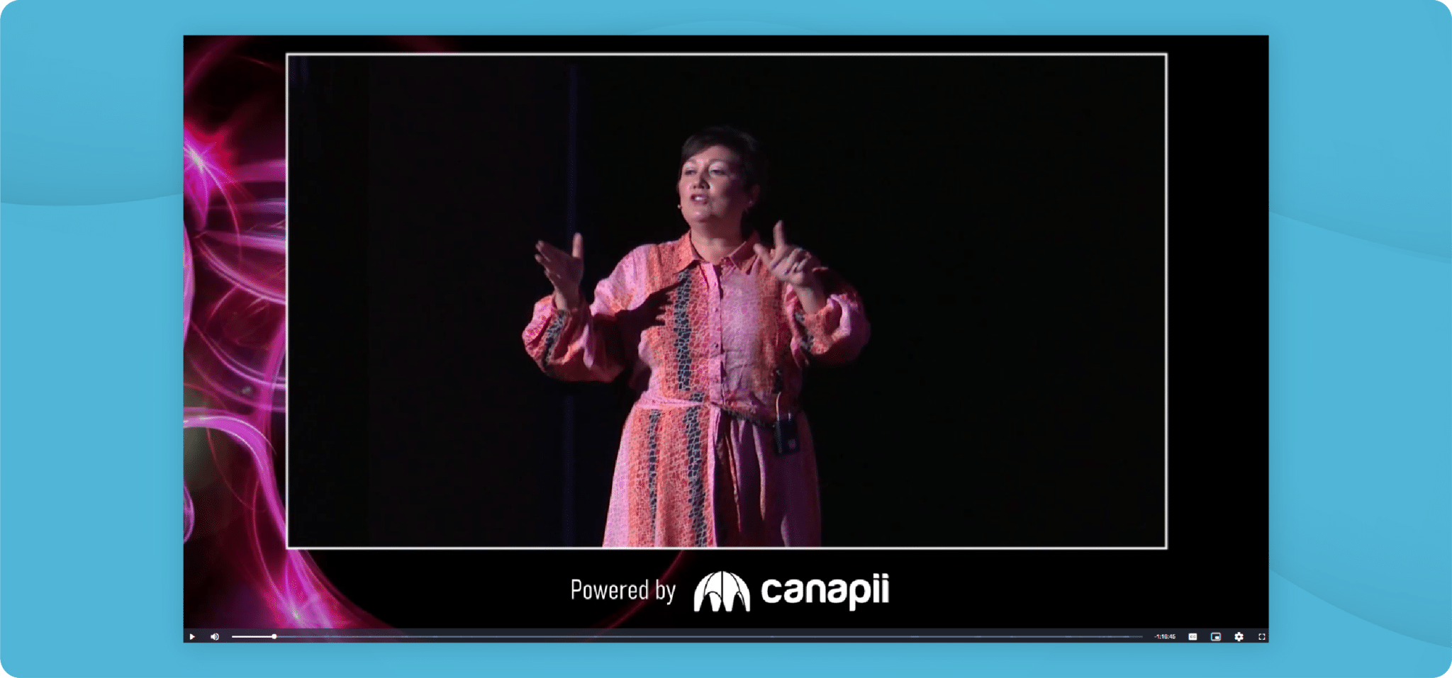 Live streaming a session to a virtual audience on the Canapii platform