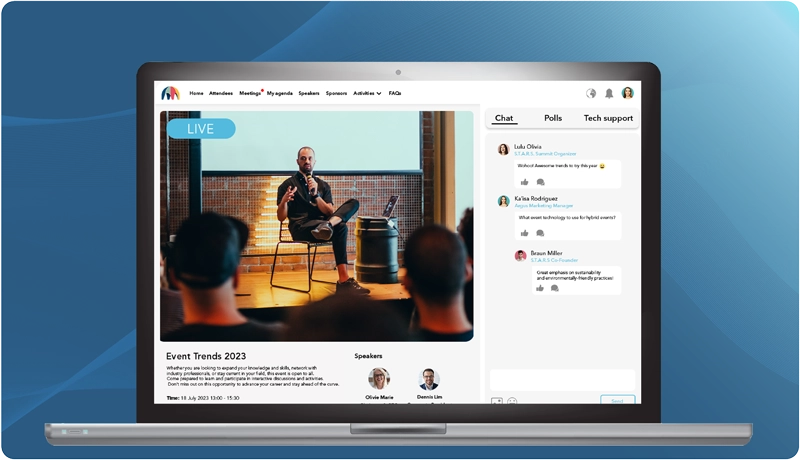 Event platform networking features connecting attendees on desktop and mobile