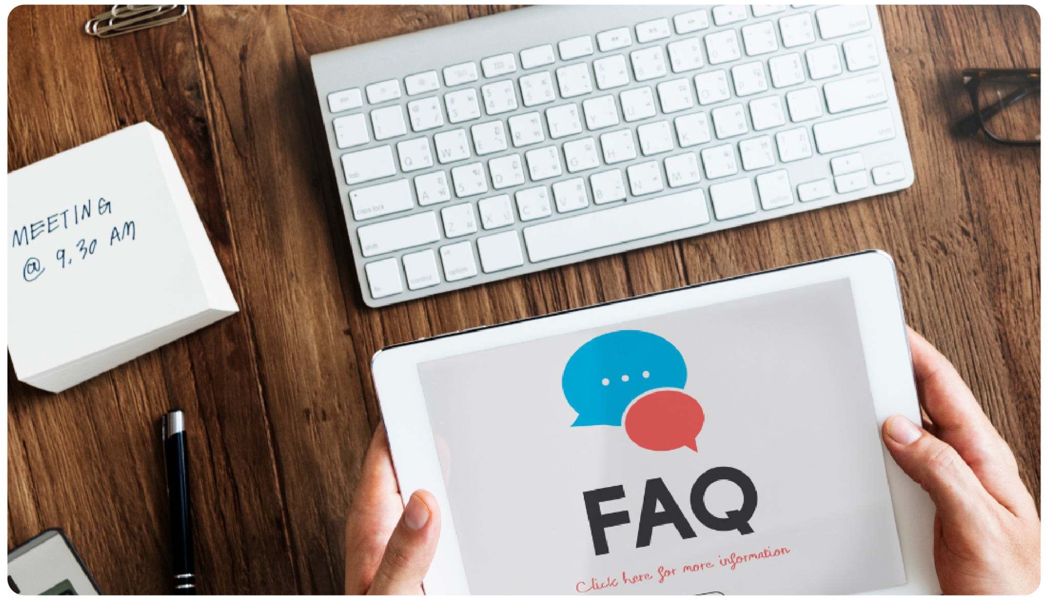 FAQ section answering attendee questions on an event landing page