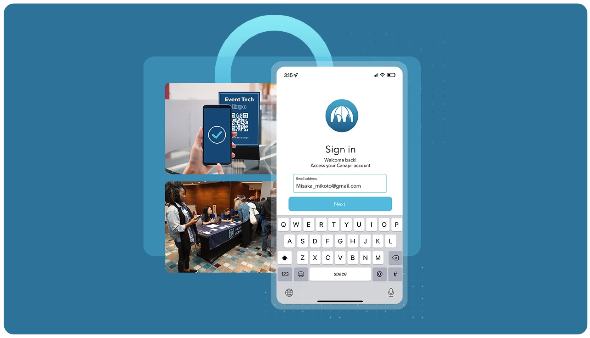 Attendee completing digital event registration on a mobile device